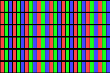 Обычный LCD экран - три точки выступают в роли одного пикселя