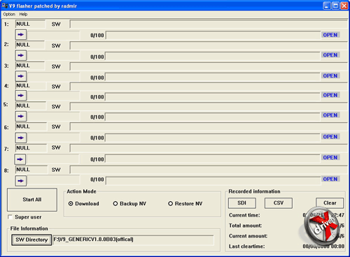 Программа для прошивки ZTE V9 с открытым файлом прошивки