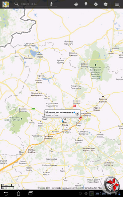 Google Maps на ASUS Eee Pad Transformer TF101. Рис. 1