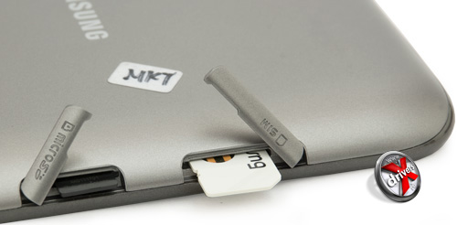 Отсеки для карт microSD и SIM на Samsung Galaxy Tab 2 7.0