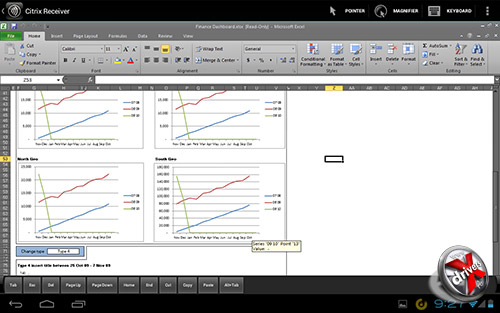 Работа с Excel через Citrix на Fujitsu STYLISTIC M532. Рис. 3