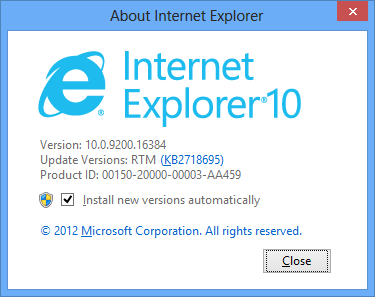   Internet Explorer 10