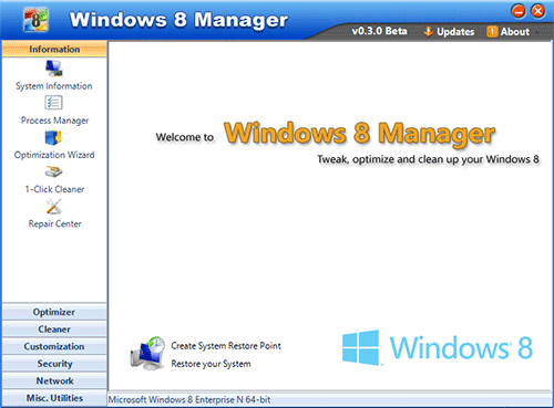 Windows 8 Manager  Windows 8