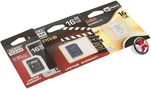 Карты памяти GOODRAM SDHC, GOODRAM microSDHC, Toshiba SDHC 16 Гбайт в упаковке