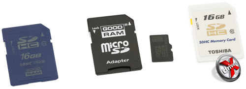 Карты памяти GOODRAM SDHC, GOODRAM microSDHC, Toshiba SDHC 16 Гбайт