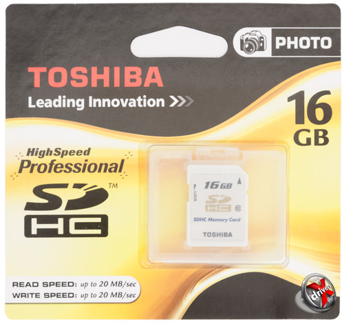 Toshiba SDHC 16 Гбайт class 10 в упаковке