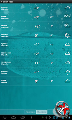Яндекс.Погода на PocketBook SURFpad. Рис. 2