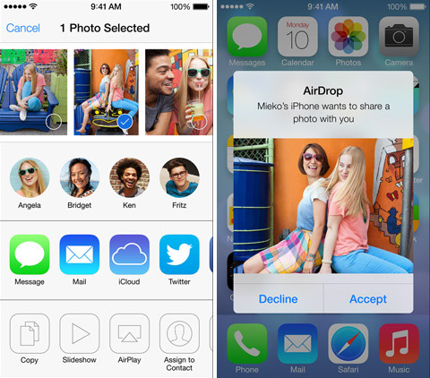 AirDrop в iOS 7