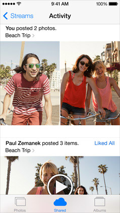 iCloud Photo Sharing в iOS 7