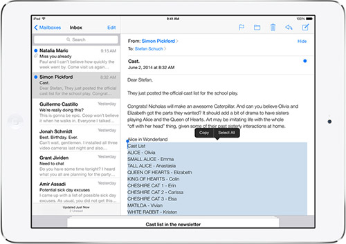 Почтовый клиент Mail в iOS 8