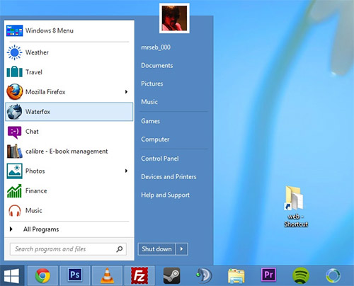 Меню Пуск в Windows 8.1