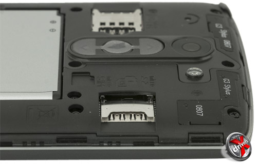 Отсек для SIM-карты и microSD на LG G3 Stylus
