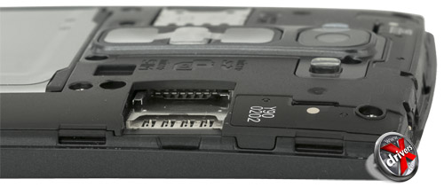 Разъемы для SIM-карты и карты microSD на LG Magna