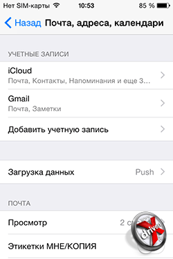 Настройки заметок в iOS. Рис. 2
