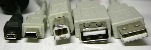  : micro USB, mini USB, B-type, A-type , A-type 