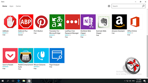 Расширения Microsoft Edge в Windows Store. Рис. 2