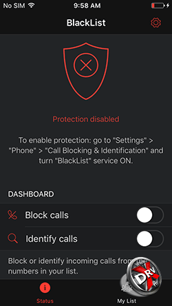  Блокировщик звонков BlackList: Caller ID & Blockerна iPhone. Рис 1