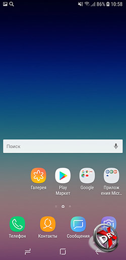 Домашний экран Samsung Galaxy A6