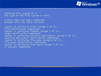 Chkdsk из Windows XP