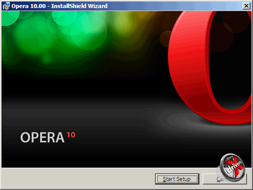 Окно установки Opera 10
