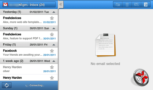 Учетная запись Gmail в Samsung Galaxy Tab