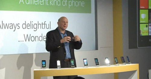 Стив Балмер на презентации Windows Phone 7