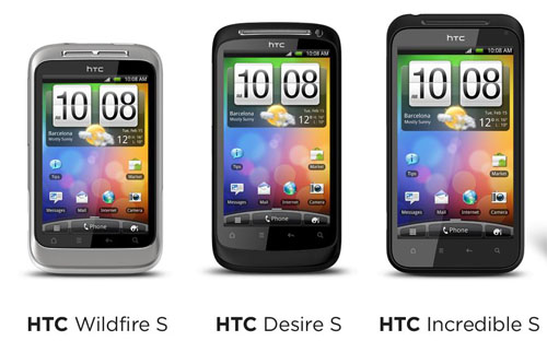 HTC Desire S, Wildfire S, Incredible S
