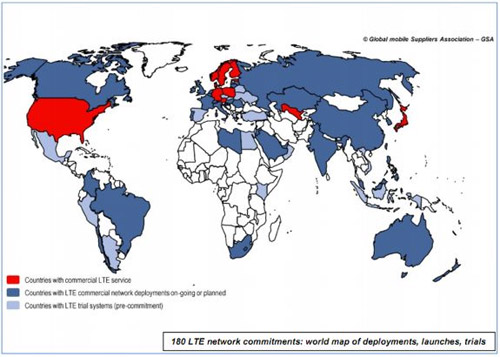 Опубликована всемирная карта покрытия LTE