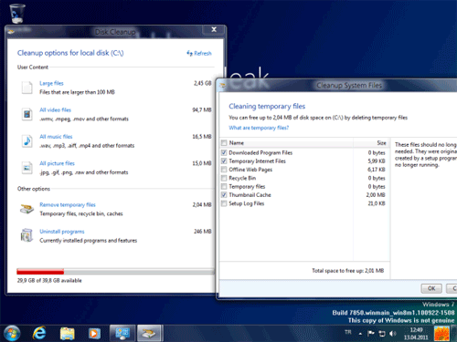 Disk Cleanup  Windows 8