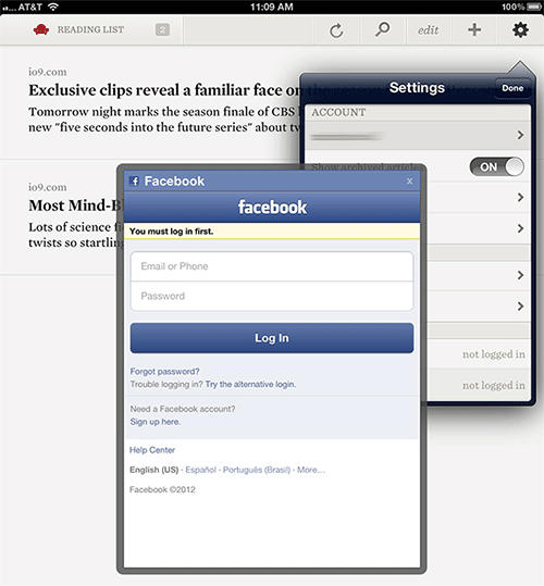 Facebook   iOS 6