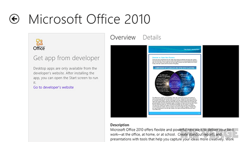 Office 2010     Windows Store
