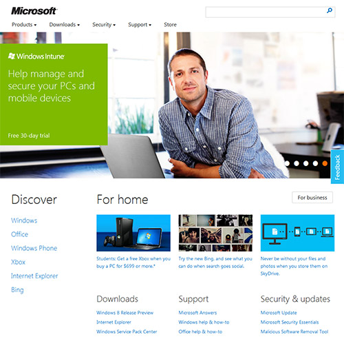 Сайты Microsoft получат интерфейс Metro