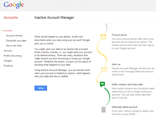 Google запустил сервис виртуальных завещаний