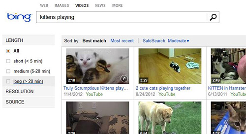 Bing научили лучше искать видеоролики