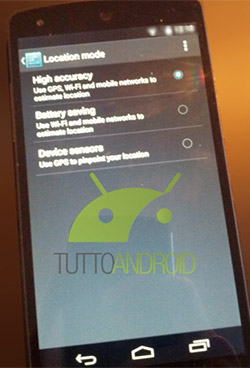 Location mode  Android 4.4