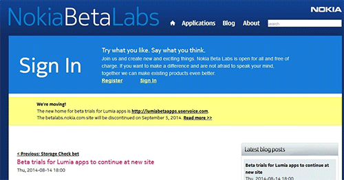 Nokia Beta Labs   UserVoice