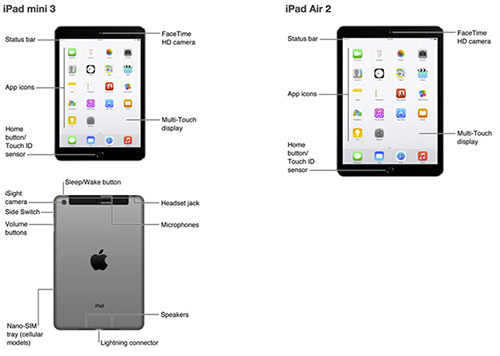 iPad Air 2  iPad mini 3   