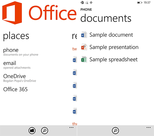 Windows Phone 10   Office