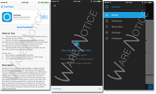  - Cortana  iOS