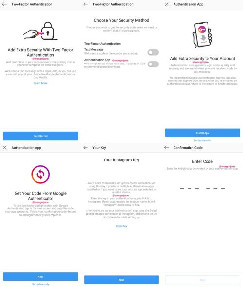 Instagram   Google Authenticator
