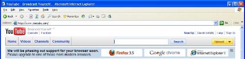 YouTube   Internet Explorer 6